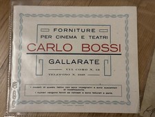 Gallarate Carlo Bossi Sedie Poltrone Teatro Cinema Muto Catalogo Busta Anni 20