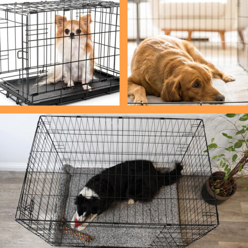 Dog Crate/Cage with Tray Durable, Foldable Dog Cage with Double Doors Easy Clean - Picture 9 of 35