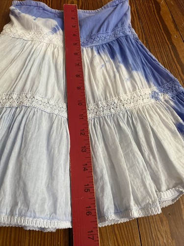 NOS Girls Hippie Tie Dye Skirt Blue White Maxi Midi Crochet Boho Kids Tiered - Picture 9 of 19