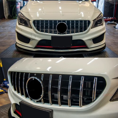 For Mercedes Benz CLA-Class W117 2013-2018 GT-R Style Chrome+Black Grille Grill - Picture 8 of 12