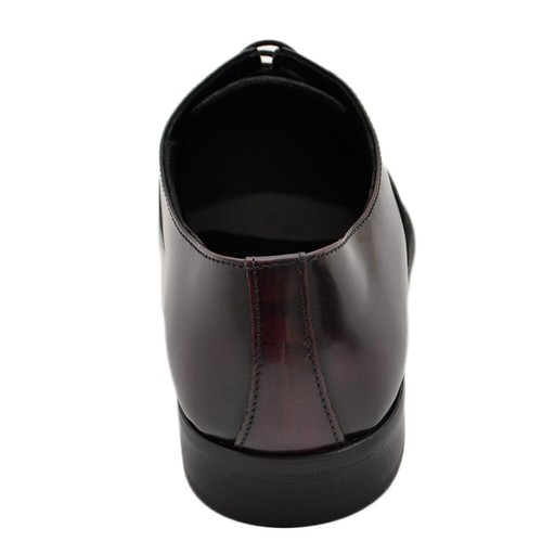 Scarpe uomo stringate chiusa liscia vera pelle bordeaux spazzolata fondo classic - Foto 6 di 9