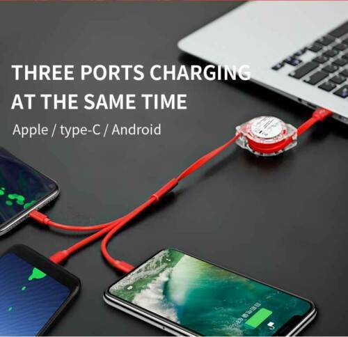 3 in 1 Multi USB Telefon Lade- und schnelles Datenübertragungskabel für iPhone Android - Bild 2 von 14