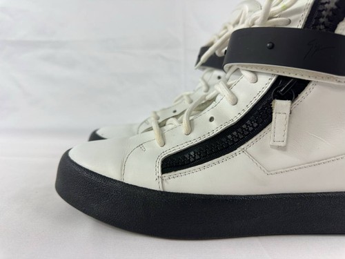 Giuseppe Zanotti High Top Leather White Sneakers Men's EU 42 US 9 - Picture 8 of 11