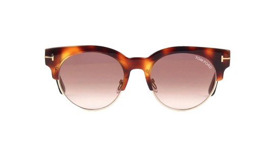 Tom Ford ALISSA FT0608 56G Havana Silver Round Mirror  display picture 2