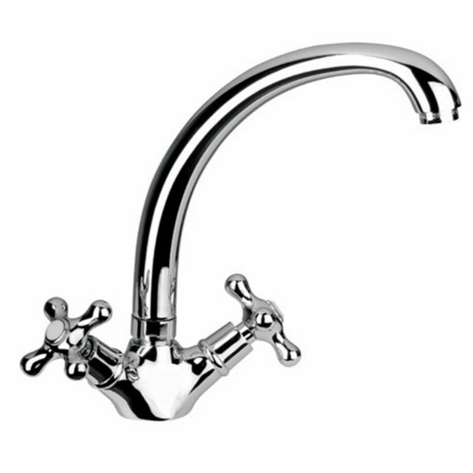 RUBINETTO LAVELLO CUCINA CANNA ALTA ANTICO MISCELATORE LAVANDINO CROMATO JH-1691