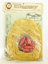 Vtg Personal Touch Macrame 60 Long Plant Hanger Kit 101-B Yellow Beaded Beginner