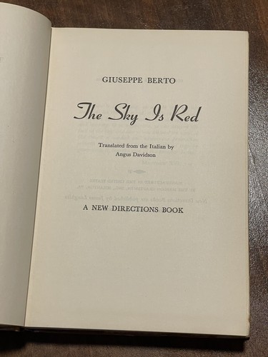 The Sky Is Red By Giuseppe Berto (1948, Hardcover) - Imagen 12 de 14
