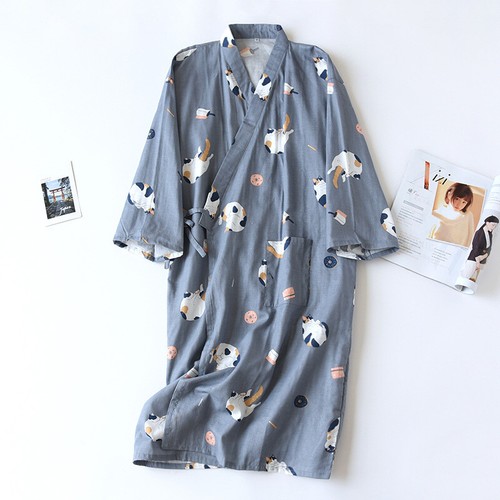 Mujeres japonesas Kimono Yukata Pijama Hombres Albornoz Bata Vestido Ropa de dormir Ropa de dormir - Imagen 28 de 40
