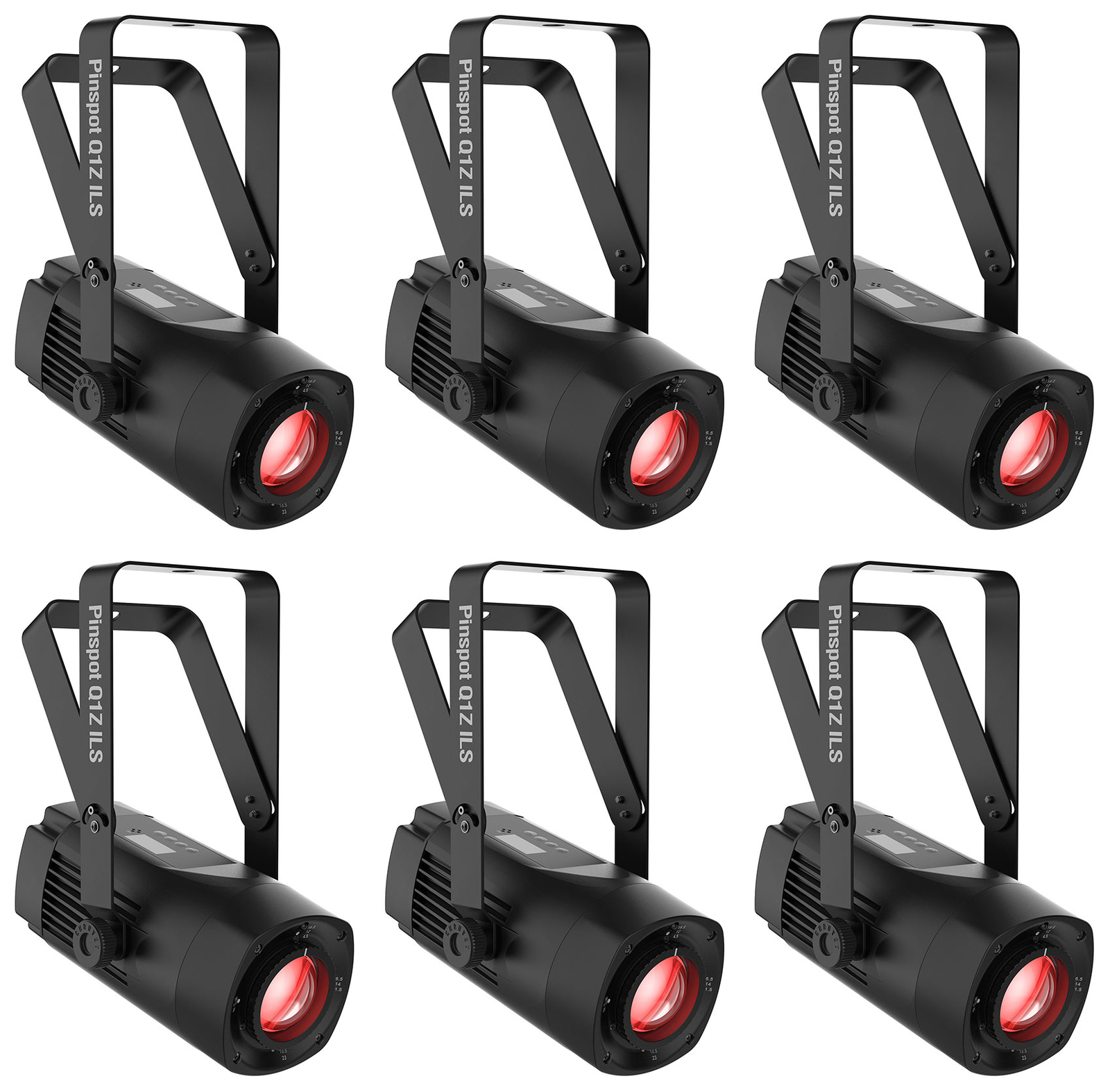 (6) Компактные точечные светильники Chauvet DJ PINSPOT Q1Z ILS мощностью 20 Вт RGBW LED DMX
