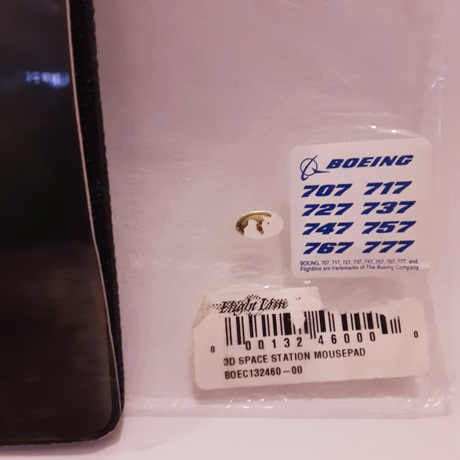 Vintage Retro Boeing Mouse Pad 3D lenticular Space Station warped 707