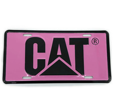 New - Pink Caterpillar Cat Logo Heavy Equipment 3d Embossed Metal License Plate
