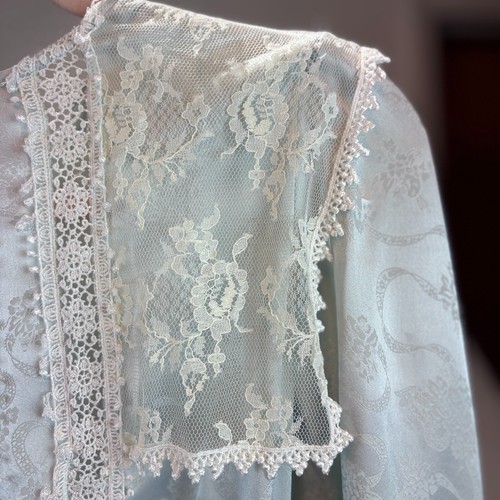 Vintage 80er Jessica McClintock Gunne Sax Größe 5-6 lt blau Spitze Cottagecore Kleid - Bild 5 von 16