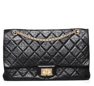 Chanel Bag Black 2 55 Reissue 227 Distressed Calf Leather Gold Image Is Loading Chanel Bag Black 2 55 Reissue 227 Distressed