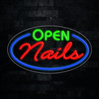 Nails Open Led Neon Sign 28"L x 16"H #34459