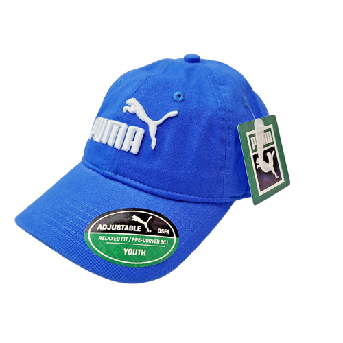 Puma Youth Kids Baseball Cap Hat Pre-Curved Bill Adjustable Blue - Picture 3 of 10