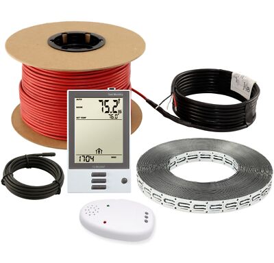 LuxHeat Cable Kit 240v (40-300sqft) Electric Radiant Floor Heating System Tile +