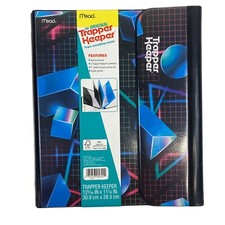 Trapper Keeper Retro Binder Portfolio Mead 12 3/16" x 11 1/4" Geometric NWT