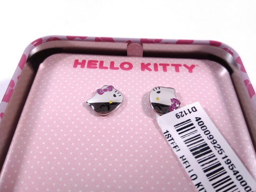 Sanrio Hello Kitty Stainless Steel Earrings Winking Hello with Case - Picture 4 of 4