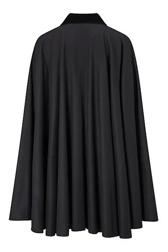 Men's Cape Coat, Men's Wool Long Coat, Men's Black Wool Long Coat - Picture 2 of 3