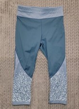 Fabletics Women's Size Med Teal Blue Dusk Mid Rise Ultracool Crop Leggings Pants