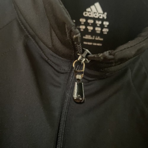 Adidas Warm Up Jacket Black and Light Blue Stripe Zip Up Size Youth Large - Picture 11 of 14