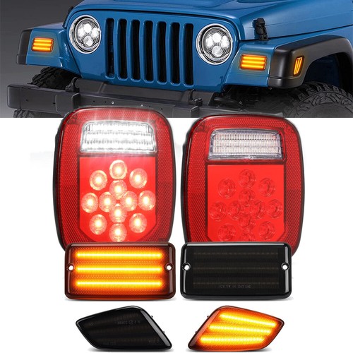 Bumper Fender Side Marker Lamp + Tail Brake License Light for Jeep Wrangler TJ - Picture 1 of 12