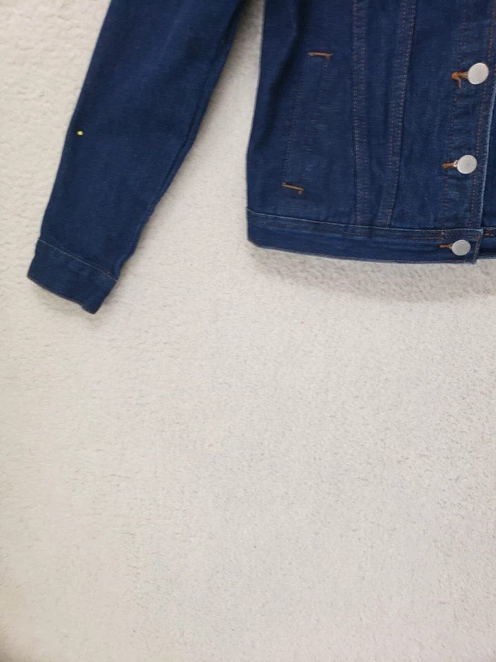 Chaqueta para mujer Kendall Kylie extra pequeña azul 100 % algodón manga larga con botones Foto 4 de 4