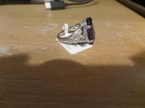 Bella Luce Ring 24,55 ctw Ecotica Tansanit und Diamant Simulanten Rhodiumsilber - Bild 2 von 7