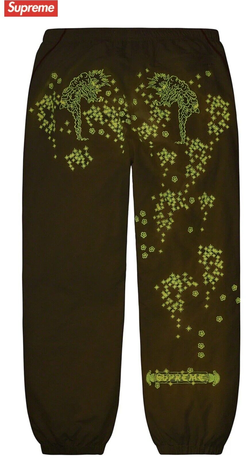 Supreme SS22 AOI Glow-in-the-Dark Track Pant White XXL SOLD OUT 