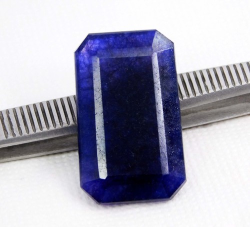Piedras preciosas sueltas corte esmeralda zafiro azul ceilán natural de 43,75 quilates certificadas - Imagen 11 de 12