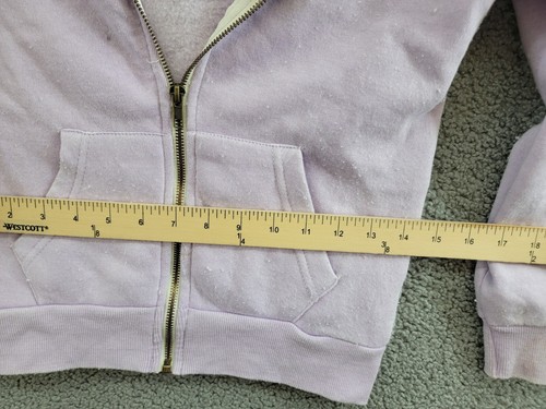 Vintage Havana Summer Full Zip Hoodie Girls M 10/12 Light Lilac Kangaroo Pocket - Picture 7 of 17