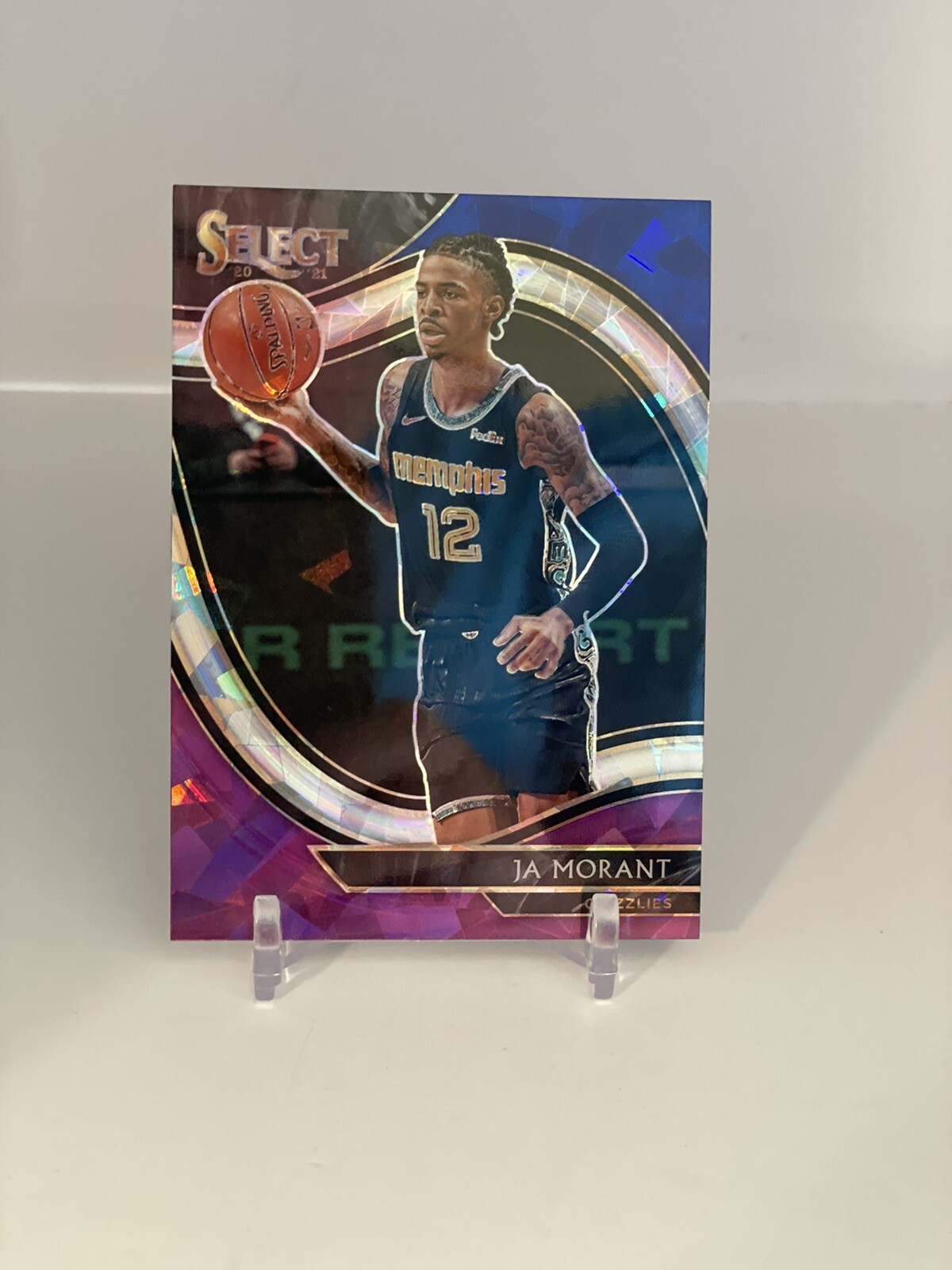 Ja Morant 2020-21 Select Courtside Blue White Purple Cracked Ice #255 SP