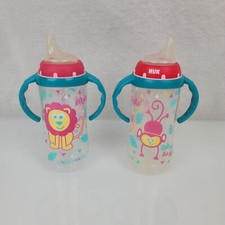 Gerber Nuk Baby Bottle Sippy Cups with Handles Vintage Jungle Monkey Lion 90s 10