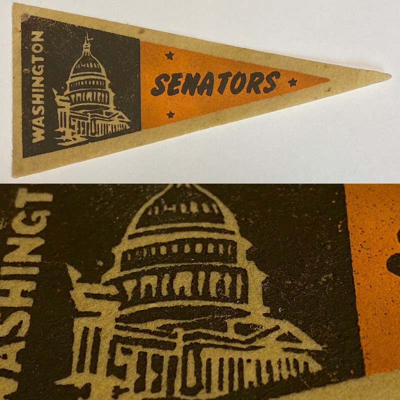 1950s Washington Nationals DC Senators Baseball Mlb Mini Pennant Banner 2.25x5