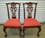 ethan allen 18th century mahogany chippendale dining side chairs #22-6540 #252 a
