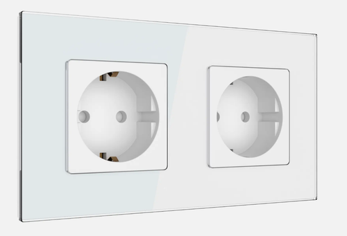 Doppelsteckdose / Wandsteckdose Schuko mit Glasrahmen 2-Fach-Glas Steckdose USB - Bild 24 von 47