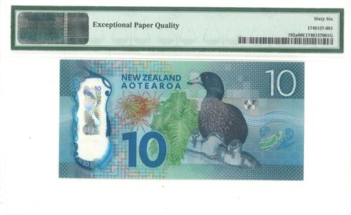 MONEY NEW ZEALAND 10 DOLLARS 2015 RESERVE BANK PMG SUPERB GEM UNC PICK #192a - Picture 2 of 2
