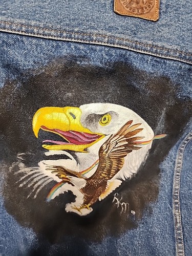 Handgemaltes Kunstwerk auf einer VINTAGE Marlboro JEANSJACKE #MANTEL1 - Bild 2 von 7