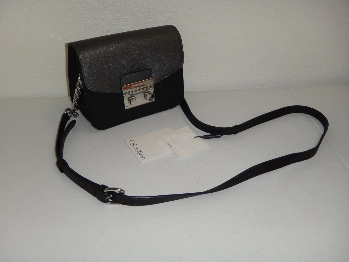 Calvin Klein Saffiano Leather Flap Crossbody