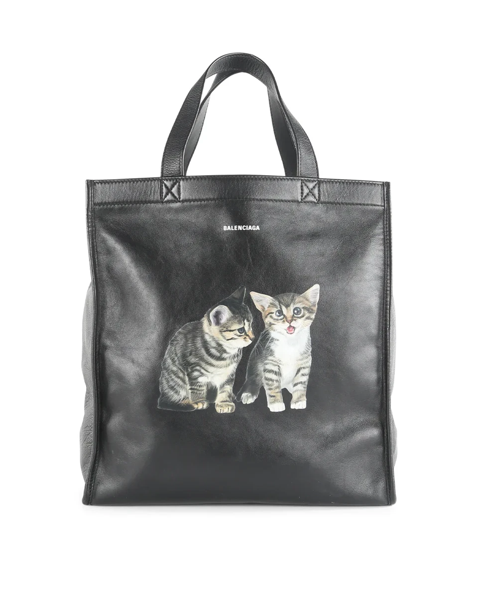 balenciaga black leather tote