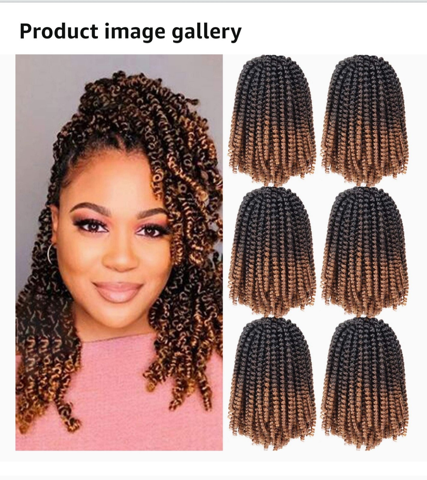 4 Pack Spring Twist Low Temp Crochet Braiding Hair Extensions(8"  T1B/33)