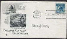 966 Art Craft FDC - Palomar Mountain Observatory Dedication