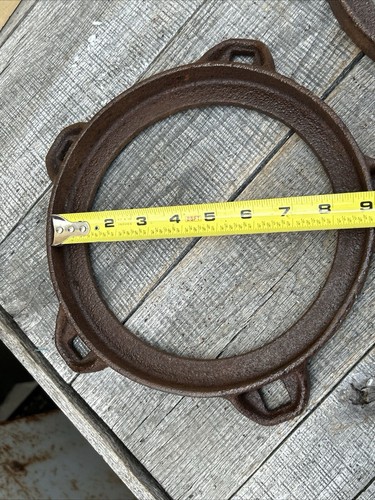 Two Salvage Rust Ductile Iron Pipe Rings, 5 Bolt Holes Smith Blair Texarkana AR - Picture 12 of 22
