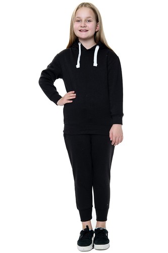 Kids Boys Girls Plain Tracksuit PE School Pullover Hoodie Jogger Fleece Bottom - Picture 12 of 16