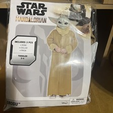 Star Wars The Mandalorian Grogu toddler 3pc Brown Robe Costume Disney ages 3-4