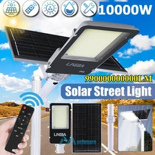 Commercial 10000W Solar Street Light LED Outdoor Dusk-To-Dawn Parking Lot Patio