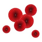 1 Set 6 Pcs Christmas Party Decoration Wedding Room Paper Fan Decoration (Red)
