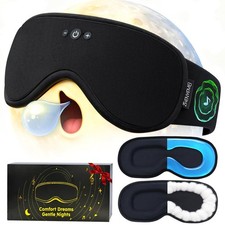 2 in 1 Smart Bluetooth Bamboo Cotton Sleep Mask Headphones, 3D Weighted Compr...