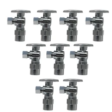 10 Pack XFITTING 1/2" CPVC x 3/8" OD Compression Angle Stop Valve, 1/4 Turn