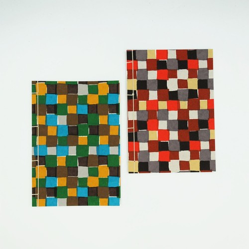 Cuaderno Watoji japonés hecho a mano teñido Washi patrones felices 6 diseños x 2 colores - Imagen 4 de 43